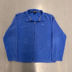 Starter Mens XL Blue Full Zip Fleece Jacket Mock Neck Lightweight RN 52469